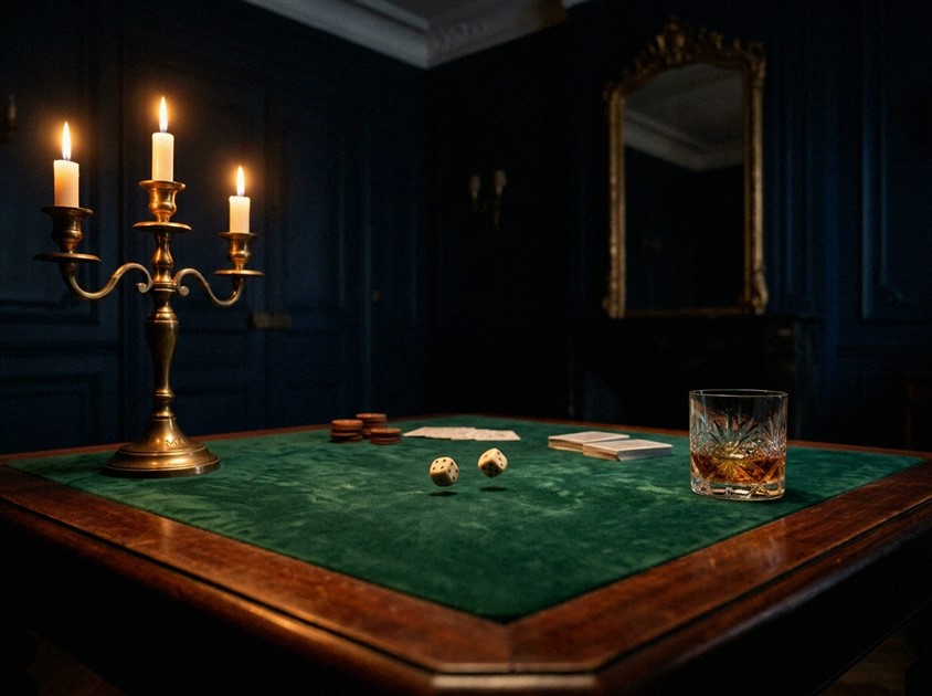 Modern casino gaming lounge with tables